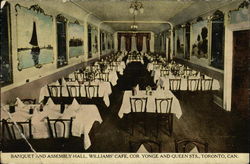 Williams' Cafe - Banquet and Assembly Hall Postcard