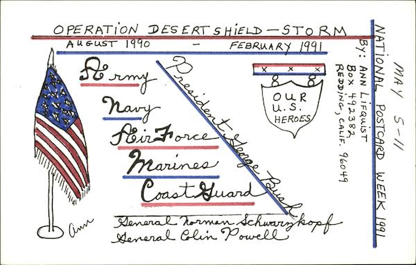 National Postcard Week 1991 May 5-11 Operation Desert Shield-Storm