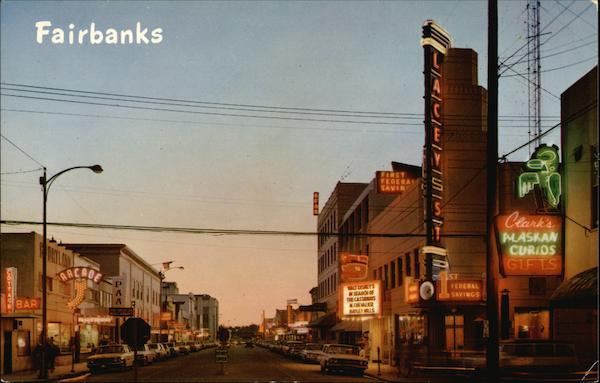 Second Avenue at Sunset Fairbanks Alaska