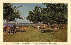 Beach Lakeshore Drive, Ashland, WI Postcard