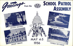 1956 AAA School Safety Patrols Washington, DC Washington DC Postcard Postcard