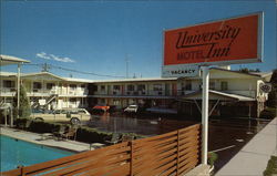 University Motel Inn Postcard