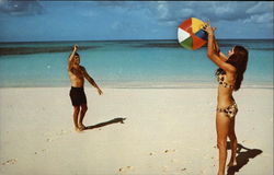 Playing on the Beach of Columbus Landings San Salvador, El Salvador Central America Postcard Postcard