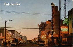 Second Avenue at Sunset Fairbanks, AK Postcard Postcard