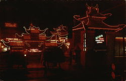 The Pai-Lou Gateway, Chinatown at Night Postcard