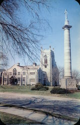 World War 1 Memorial and First Methodist Church Postcard