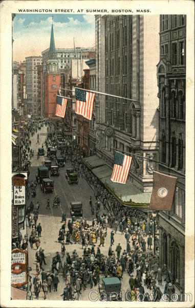 Washington Street, At Summer Boston Massachusetts