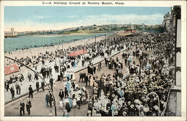 A Holiday Crowd at Revere Beach Massachusetts