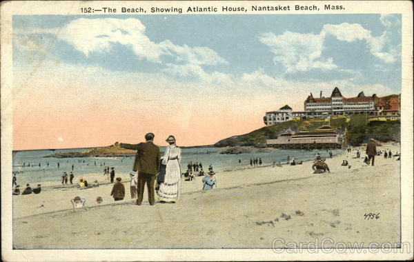 The Beach showing Atlantic House Nantasket Beach Massachusetts
