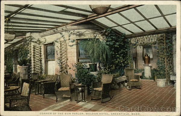 Weldon Hotel - Corner of Sun Parlor Greenfield Massachusetts