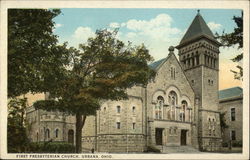 First Presbyterian Church, Urbana, Ohio Postcard
