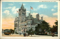 Post Office Bay City, MI Postcard Postcard