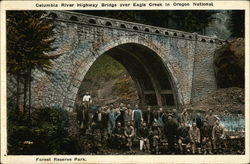 Columbia River Highway Bridge Over Eagle Creek in Oregon National Forest Reserve Park Postcard