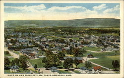 Bird's Eye View from Poets' Seat Tower Greenfield, MA Postcard Postcard