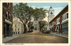 Town Square, Plymouth, Mass Postcard