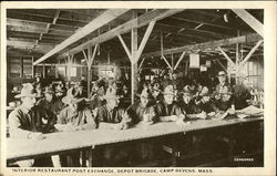 Interior Restaurant Post Exchange, Depot Bridge Postcard
