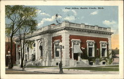 Post Office Battle Creek, MI Postcard Postcard