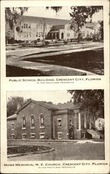 Public School Building, Crescent City, Florida Postcard