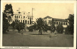 High School, Elsinore, California Postcard Postcard
