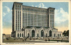 New Michigan Central Station, Detroit, Mich Postcard