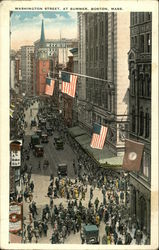 Washington Street, At Summer Boston, MA Postcard Postcard