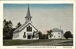 Congregational Church and Masonic Building Kingston, NH Postcard Postcard