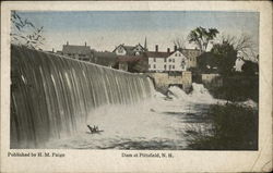 Dam at Pittsfield, N.H Postcard