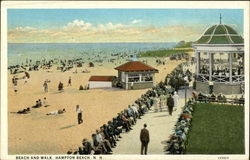 Beach and Walk Hampton Beach, NH Postcard Postcard