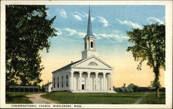 Congregational Church Middleboro, MA Postcard Postcard