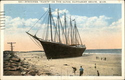 Schooner "Nancy" on the Sands Nantasket Beach, MA Postcard Postcard