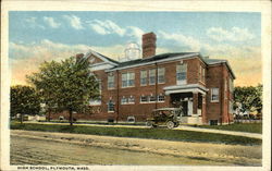 High School Plymouth, MA Postcard Postcard