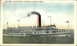 Steamer "South Shore", Boston - Plymouth, Mass Postcard