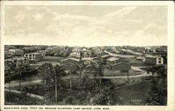 Bird's Eye View, 151st Infantry Brigade Quarters, Camp Devens Ayer, MA Postcard Postcard