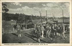 Provost Guard Searching Visitors, Camp Devens Postcard