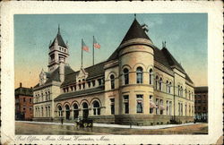 Post Office, Main Street Worcester, MA Postcard Postcard