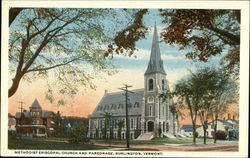 Methodist Episcopal Church and Parsonage Burlington, VT Postcard Postcard
