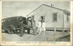 Unloading Patient at Post Hospital Postcard