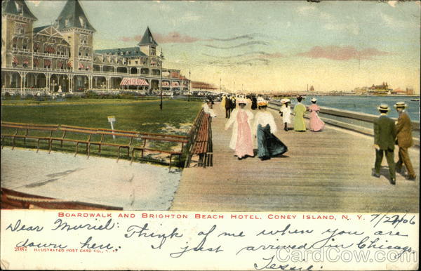 Boardwalk and Brighton Beach Hotel, Coney Island New York