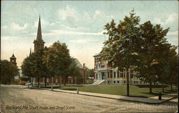 Courthouse and Street Scene Rockland Maine