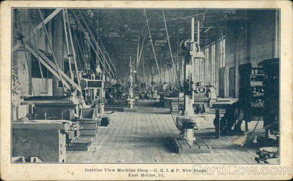 Interior View Machine Shop - CRI&P, New Shops East Moline Illinois