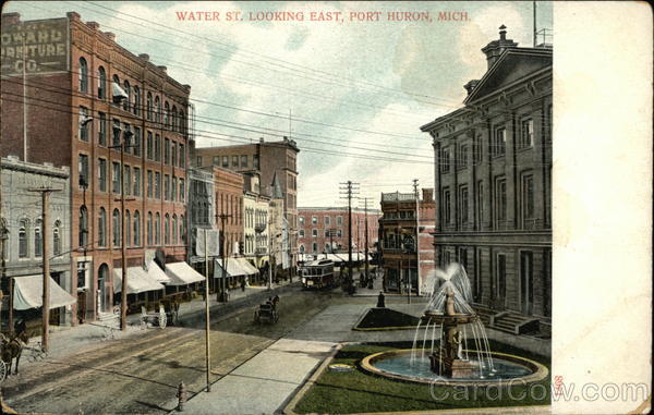 Water Street, Looking East Port Huron Michigan