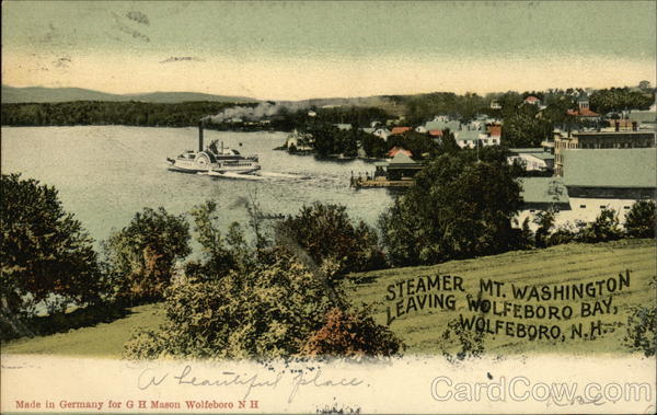Steamer Mt. Washington Leaving Wolfeboro Bay New Hampshire