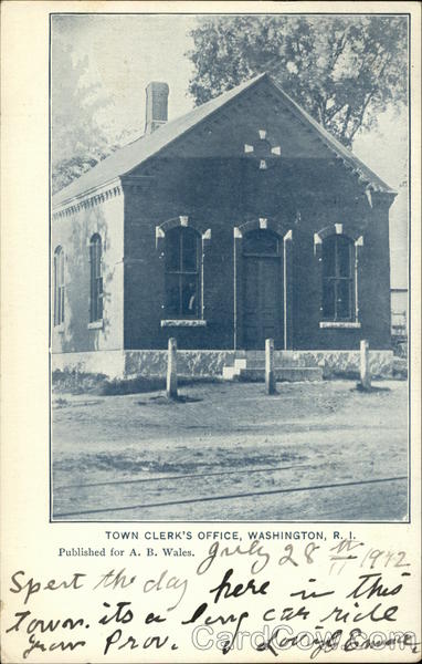 Town Clerk's Office Washington Rhode Island