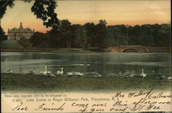Lake Scene at Roger Williams' Park Providence Rhode Island