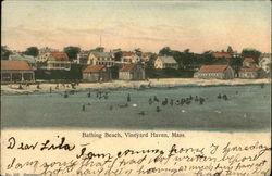 Bathing Beach Vineyard Haven, MA Postcard Postcard