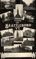 Views of Brattleboro Vermont Postcard Postcard