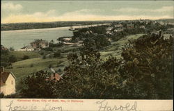 Kennebec River and City in Distance Bath, ME Postcard Postcard