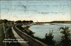 Greetings - Water Works and Salmon Pool Bangor, ME Postcard Postcard