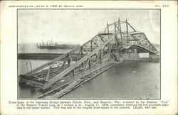 Draw Span of the Interstate Bridge Duluth, MN Postcard Postcard