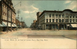 Water Street, at Foot of Center Avenue Bay City, MI Postcard Postcard